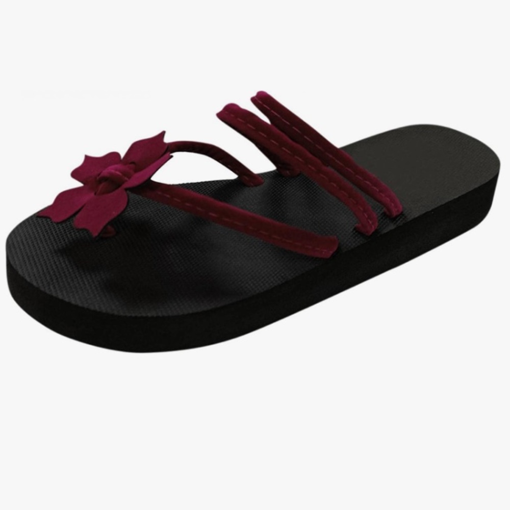 Wine colored Flower sandals